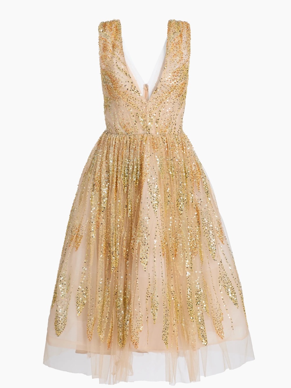 Milly-Tinsley Sequined Tulle Midi-Dress